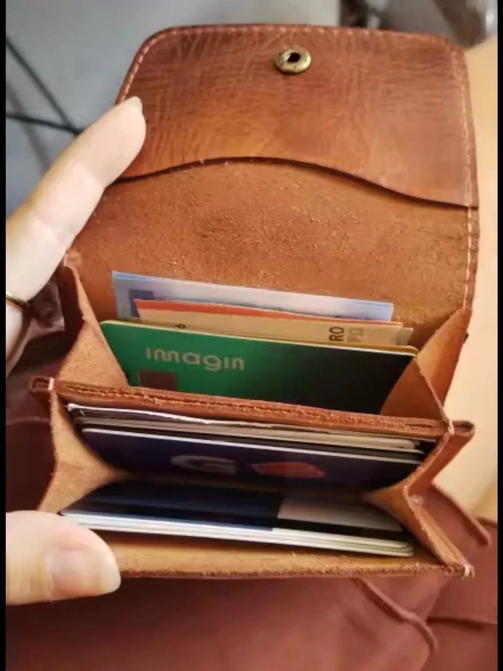Genuine Leather Snap Wallet in Cognac Brown Good Quality Vintage Brand New!